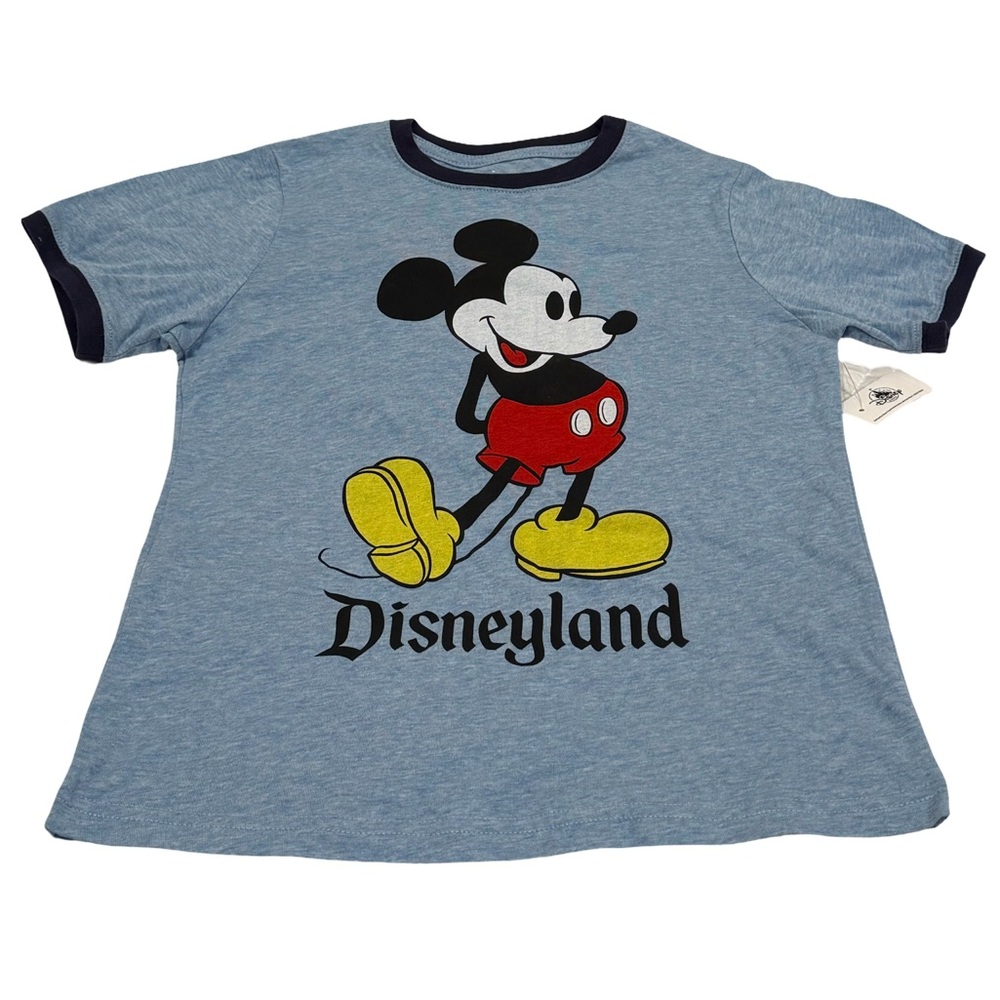 Disneyland Ringer Light Blue and Navy T-Shirt